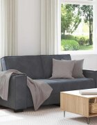 vidaXL Двуместен диван тъмносив 180x78x84 см кадифе