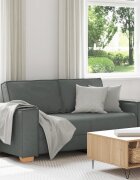 vidaXL Двуместен диван тъмносив 180x78x84 см плат
