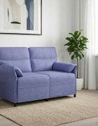 vidaXL Двуместна софа 2-местен Дънково син 138 x 83 x 95 см Текстил