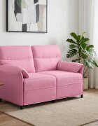 vidaXL Двуместна софа 2-местен Розово 138 x 83 x 95 см Текстил