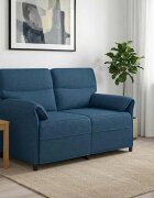 vidaXL Двуместна софа 2-местен Синьо 138 x 83 x 95 см Текстил