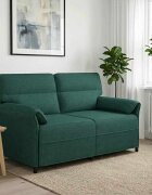 vidaXL Двуместна софа 2-местен Тъмнозелено 158 x 83 x 95 см Текстил
