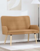 vidaXL Двуместна софа Бежово 115 x 61 x 87 см Букле