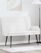vidaXL Двуместна софа Бяло 115 x 61 x 87 см Текстил