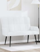vidaXL Двуместна софа Бяло 115 x 61 x 87 см Текстил