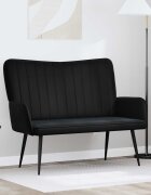 vidaXL Двуместна софа Черно 115 x 61 x 87 см Кадифе