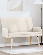 vidaXL Двуместна софа Кремаво 115 x 61 x 87 см Букле