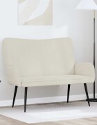 vidaXL Двуместна софа Кремаво 115 x 61 x 87 см Кадифе