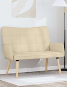 vidaXL Двуместна софа Кремаво 115 x 61 x 87 см Текстил