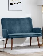 vidaXL Двуместна софа Синьо 115 x 61 x 87 см Кадифе