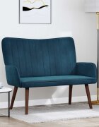 vidaXL Двуместна софа Синьо 115 x 61 x 87 см Кадифе