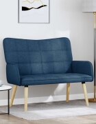 vidaXL Двуместна софа Синьо 115 x 61 x 87 см Текстил