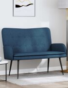 vidaXL Двуместна софа Синьо 115 x 61 x 87 см Текстил