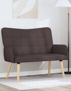 vidaXL Двуместна софа Тъмен кафяв 115 x 61 x 87 см Текстил