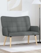 vidaXL Двуместна софа Тъмносиво 115 x 61 x 87 см Текстил