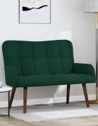 vidaXL Двуместна софа Тъмнозелено 115 x 61 x 87 см Кадифе