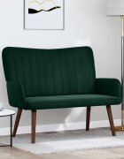 vidaXL Двуместна софа Тъмнозелено 115 x 61 x 87 см Кадифе