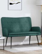vidaXL Двуместна софа Тъмнозелено 115 x 61 x 87 см Текстил