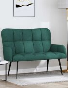 vidaXL Двуместна софа Тъмнозелено 115 x 61 x 87 см Текстил