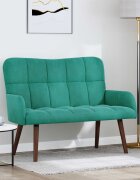 vidaXL Двуместна софа Тюркоаз 115 x 61 x 87 см Кадифе