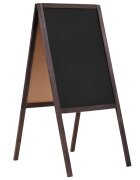 vidaXL Двустранна черна дъска кедрово дърво свободностояща 40x60 см