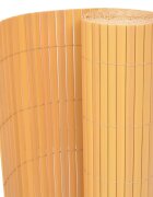 vidaXL Двустранна градинска ограда PVC 90x300 см жълта