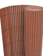 vidaXL Двустранна градинска ограда PVC 90x500 см кафява