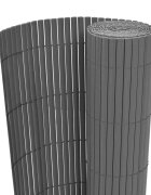 vidaXL Двустранна градинска ограда PVC 90x500 см сива