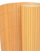 vidaXL Двустранна градинска ограда PVC 90x500 см жълта