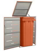 vidaXL Единичен навес за кофа за смет 69x775x115 см инокс