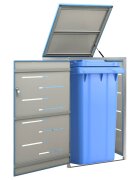 vidaXL Единичен навес за кофа за смет 69x775x115 см инокс
