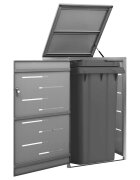 vidaXL Единичен навес за кофа за смет 69x775x115 см инокс