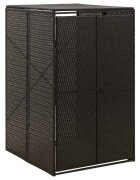 vidaXL Единичен навес за кофа за смет черен 70x80x117 см полиратан