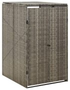 vidaXL Единичен навес за кофа за смет сив 70x80x117 см полиратан