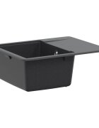 vidaXL Единична мивка за кухня Гранит 56 x 46 x 19 см Графит