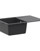 vidaXL Единична мивка за кухня Гранит 67 x 46 x 19 см Графит