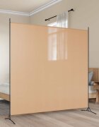 vidaXL Единична панелна преграда за стая Бежово 175 x 180 cm Текстил