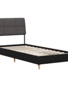 vidaXL Единично легло с табла Черен дъб и тъмносиво 90 x 190 cm