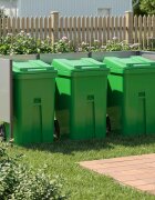 vidaXL Екран за контейнер за отпадъци 249 x 85 x 113 см Сребристо