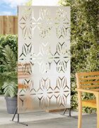 vidaXL Екран за уединение 100 x 50 x 180 см Неръждаема стомана