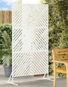 vidaXL Екран за уединение 100 x 50 x 180 см Стомана Бяло