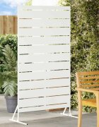 vidaXL Екран за уединение 100 x 50 x 180 см Стомана Бяло