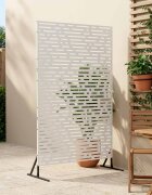 vidaXL Екран за уединение 100 x 50 x 180 см Стомана Бяло