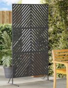 vidaXL Екран за уединение 100 x 50 x 180 см Стомана Черно