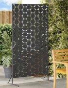 vidaXL Екран за уединение 100 x 50 x 180 см Стомана Черно
