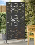 vidaXL Екран за уединение 100 x 50 x 180 см Стомана Черно