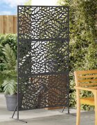 vidaXL Екран за уединение 100 x 50 x 180 см Стомана Черно