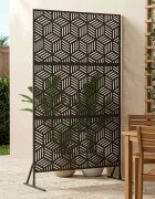 vidaXL Екран за уединение 100 x 50 x 180 см Стомана Черно