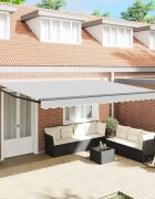 vidaXL Electric Awning Frame 4 x 3 m Антрацит Powder-Coated Aluminium