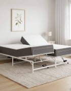 vidaXL Електрическа регулируема рамка за легло Бяло 160 x 200 cm